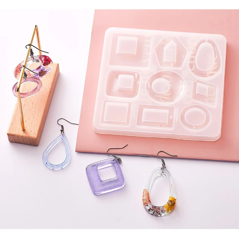 

Handmade Silicone Earrings Pendant Resin Mold Earrings Drop Dangle Mold DIY Earring Pendant Resin Molds Jewelry Tools KX4C
