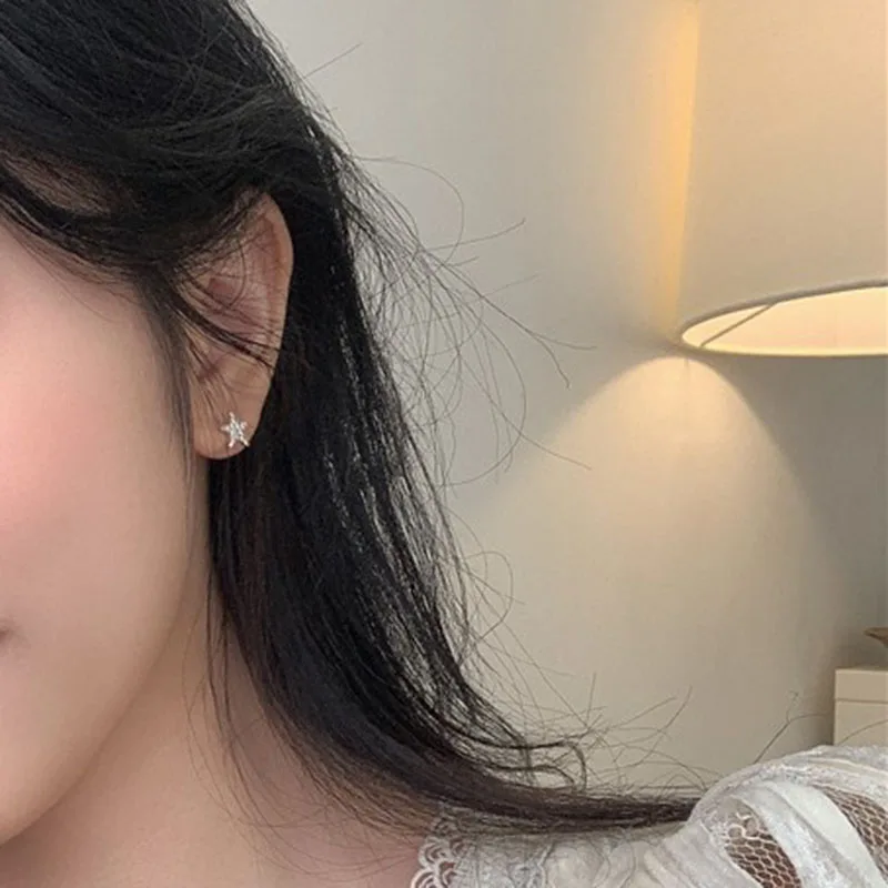 

Mewanry 925 Sterling Silver Drop Earrings for Women Trend Creative Asymmetric Zircon Stars and Moon Party Jewelry Birthday Gifts