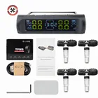 Беспроводная система контроля давления в шинах TPMS, часы на солнечной энергии, ЖК-дисплей, 4 внешнихвнутренних датчика давления в шинах, датчик давления s