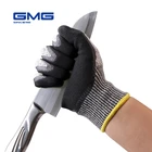 Защитные перчатки 2018 ГМГ, серые антиразрезанные рабочие перчатки с черным нитриловым песчаным покрытием, перчатки для механика, устойчивые к порезам