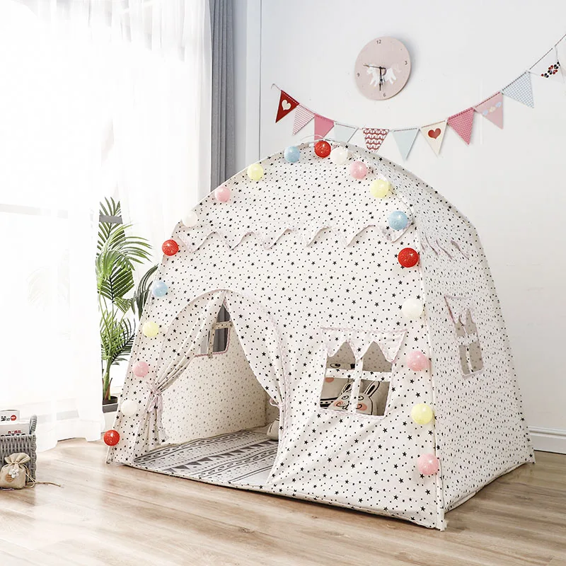 1.3M Folding Children’s Tent Teepee Kids Play House Tipi Large Girls Princess Castle Baby Game Wigwam Child Room Decor | Игрушки и