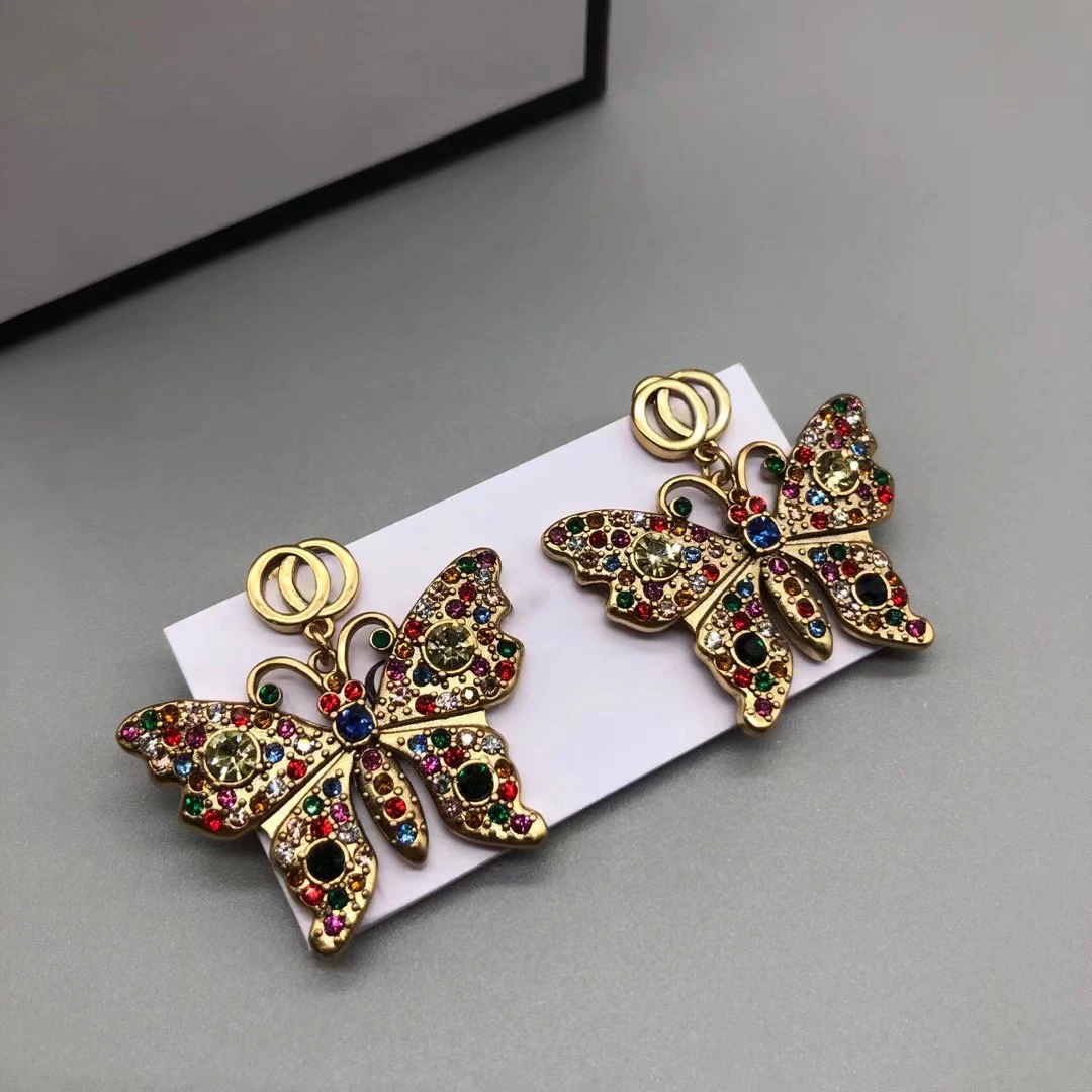 

Exquisite Women Fashion 925 Silver Butterfly Earrings Original High Quality Brand Jewelry Exquisite Logo Holiday Couple Gift