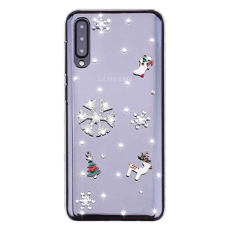 3D Рождественский Алмазный чехол для samsung Galaxy A10S A20S A90 A80 A70 A20E A50 A40 A60 A30 S M10 M40 M30 M20 Bling