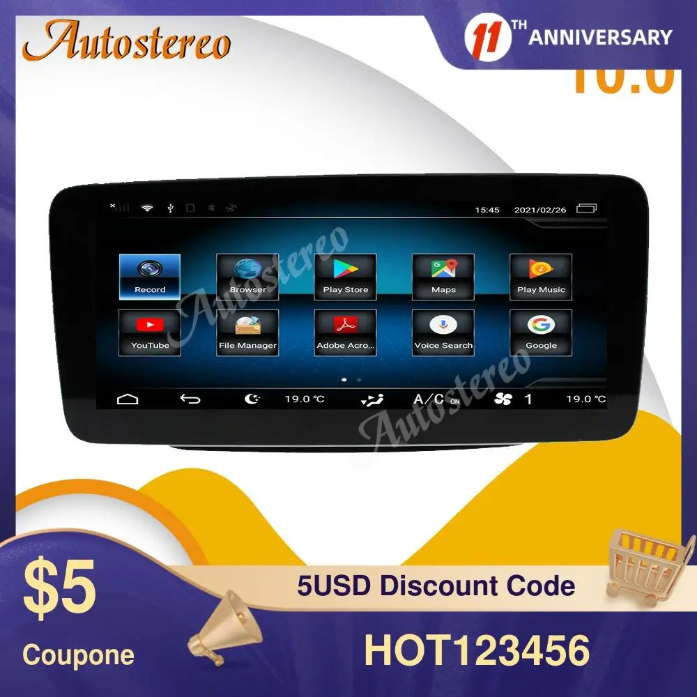 

For Mercedes-Benz C63 C204 C180 C200 C260 2015-2019 NTG6 Android 11 8G+128 Car GPS Nevigation Multimedia Player Screen Head Unit