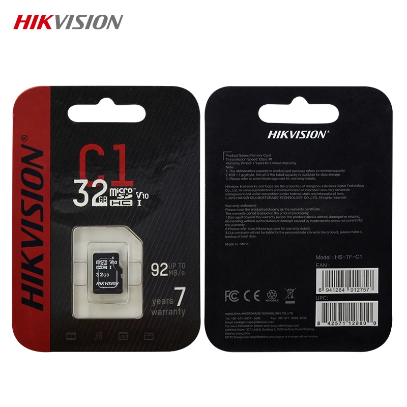 Карта памяти MicroSD HIKVISION 8 ГБ 16 32 64 128 256 до 92 МБ/с. карта MicroSDHC/XC TF для телефона |