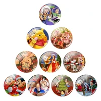 disney character image glass cabochon dome flat back for diy making jewelry findings design cartoon christmas accessories fsd112