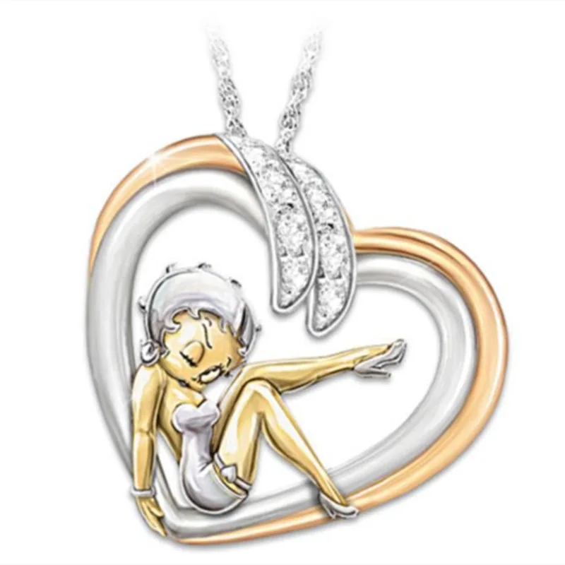 

Hot Sale New Fashion Classic Style Pendant Cartoon Two-color Woman Party Engagement Wedding Jewelry Gift