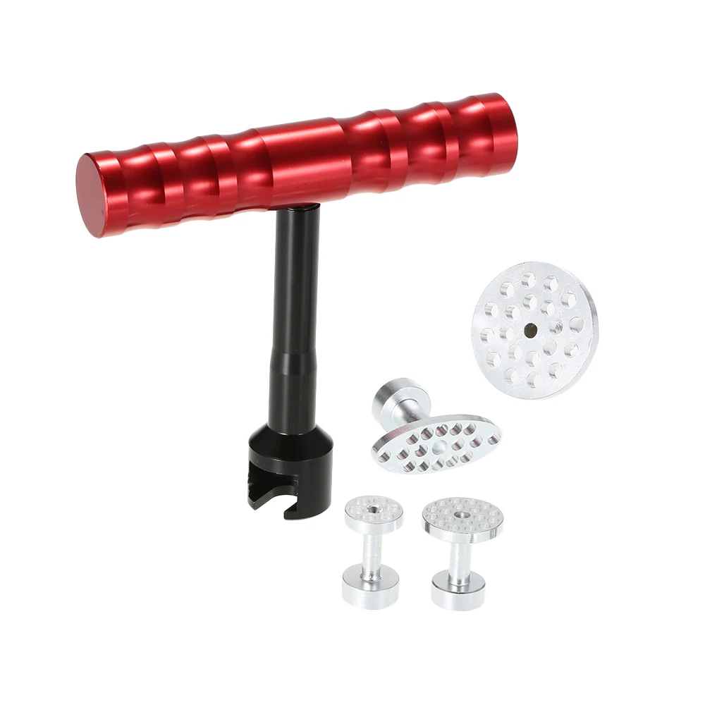 barato Carro Paintless Dent Repair Tools Kit Vermelho Dent Extrator Ferramenta De Remoção Com 4 Pçs Cola De Alumínio Guias Para Ford Focus 2 Vw Kia Toyota Bmw