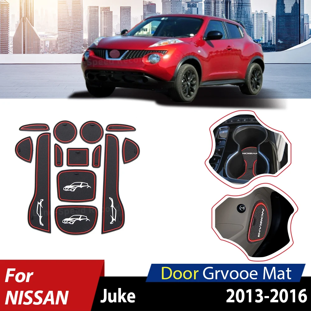 

Anti-Slip Gate Slot Mats For NISSAN Juke 2016 2015 2014 2013 Interior Accessories Rubber Coaster Car Sticker
