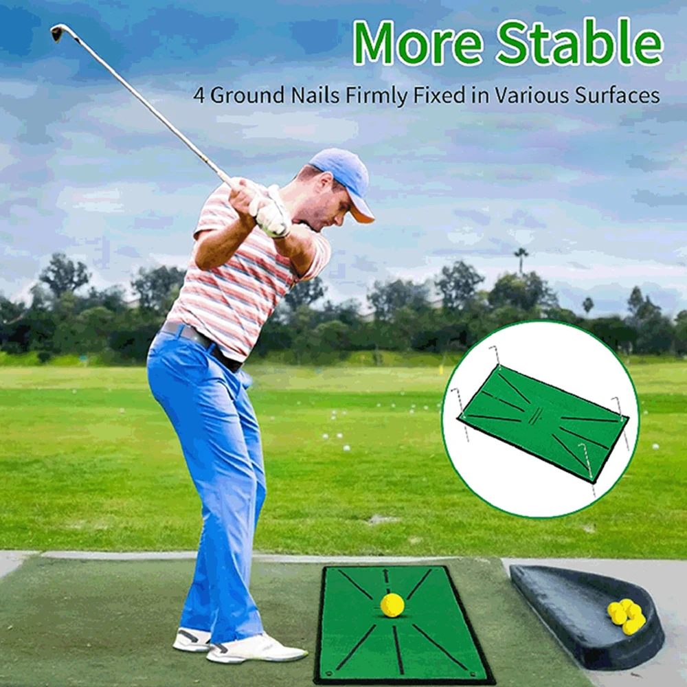

30*60cm Golf Training Mat With Ball And Accessories Indoor Home Golf Mat Golf Practice Training Aid Cushion Office Outdoor Mat