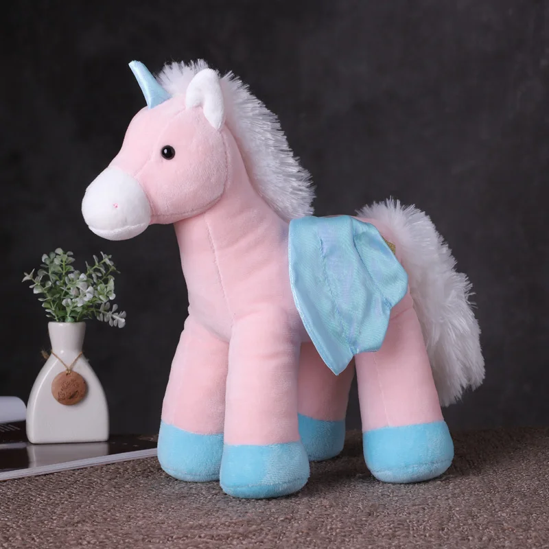 Мягкая игрушка-Зверюшка для детей летающая лошадь единорог 33 см
