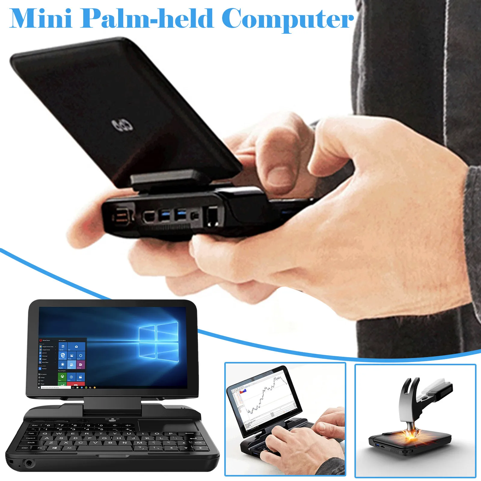 Новинка 2021 карманный ноутбук нетбук компьютер GPD MicroPC 6 дюймов RJ45 RS232