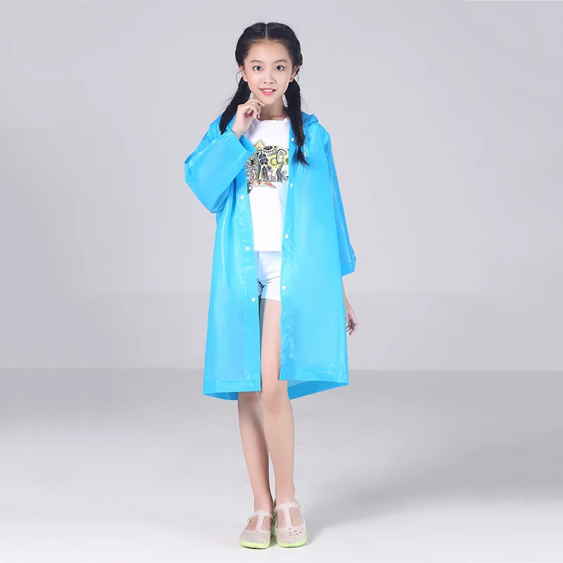 Прозрачный дождевик из ЭВА для девочек и мальчиков снаряжение от дождя куртка