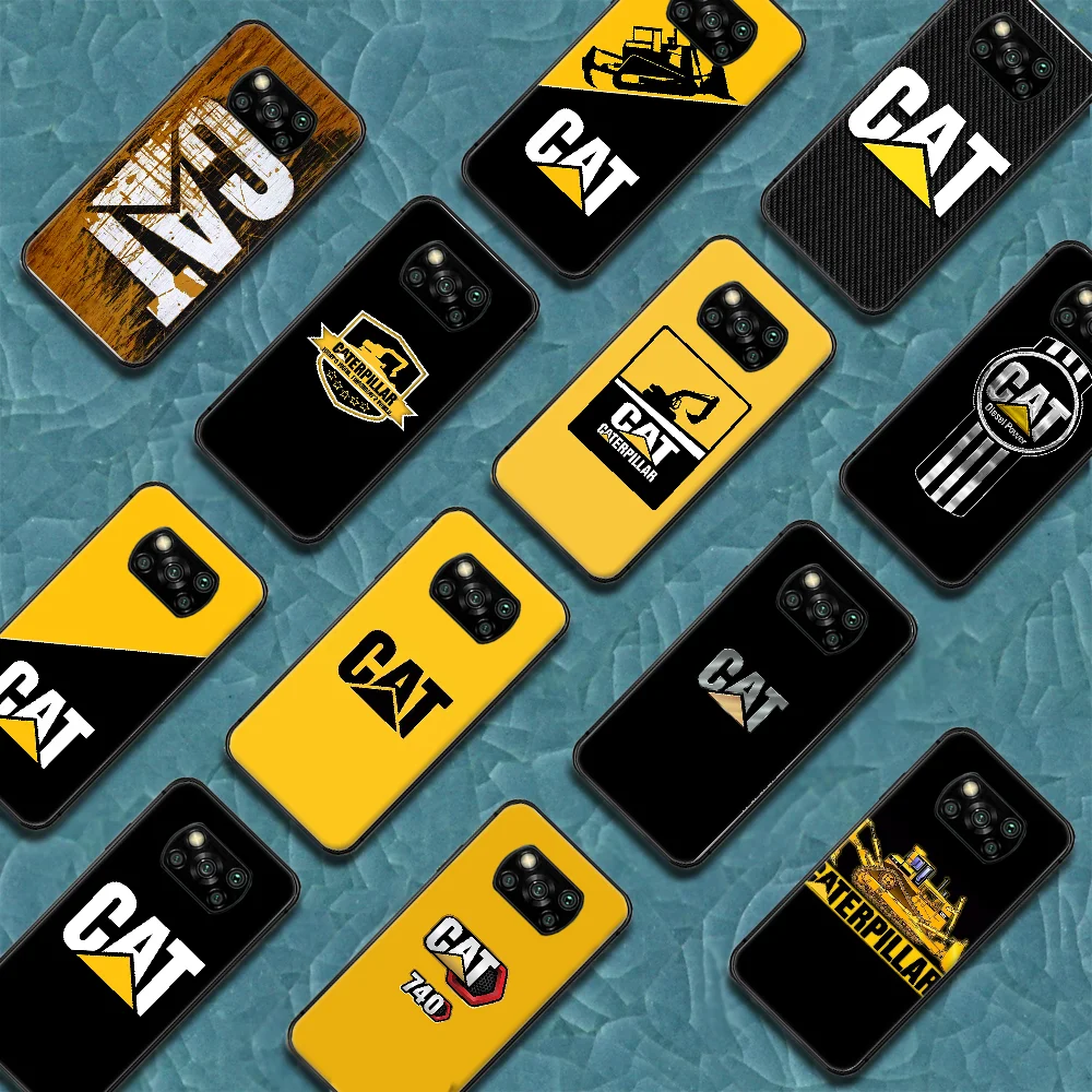 

CAT Caterpillar Phone Case Cover Hull For Xiaomi Mi A2 A3 8 9 SE 9T 10 10T Lite Pro Ultra Poco X3 black Cell Fashion Back Luxury