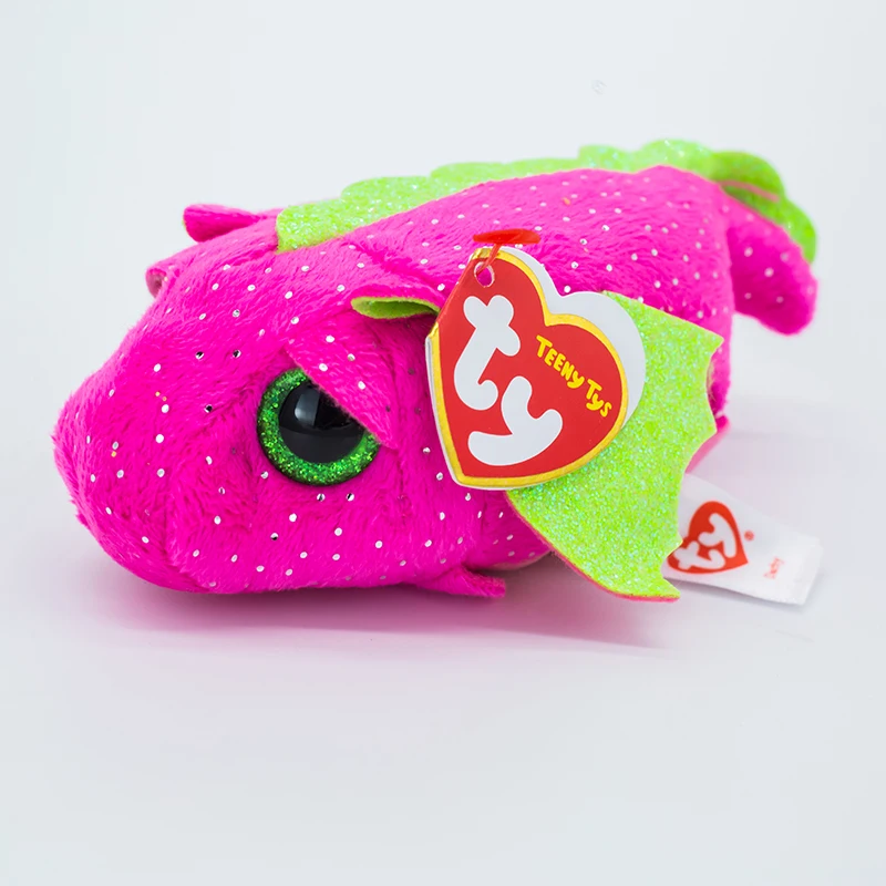 TY 4 &quotTeeny Tys Darby дракон розовый и зеленый большой экран глаза чистая кукла плюшевые