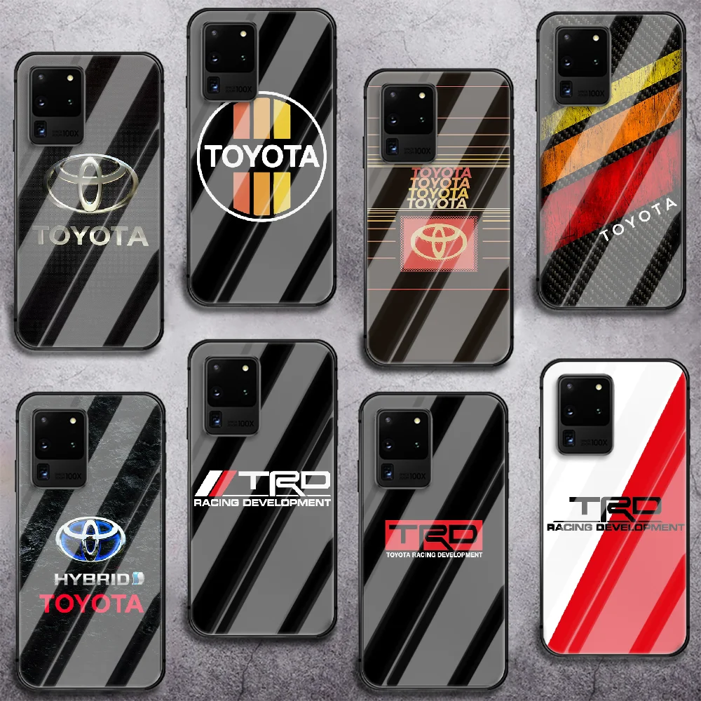 

Car Toyota TRD Phone Tempered Glass Case Cover For Samsung Galaxy S Note 5 6 9 10 10E 20 21 FE Plus Uitra Prime Tpu Painting