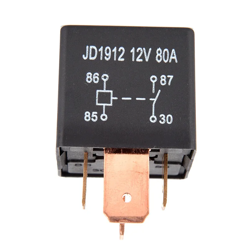 

28mmX28mmX25mm Водонепроницаемый Heavy Duty реле 4Pin DC 24V 12V 80A JD1912 автомобильные реле