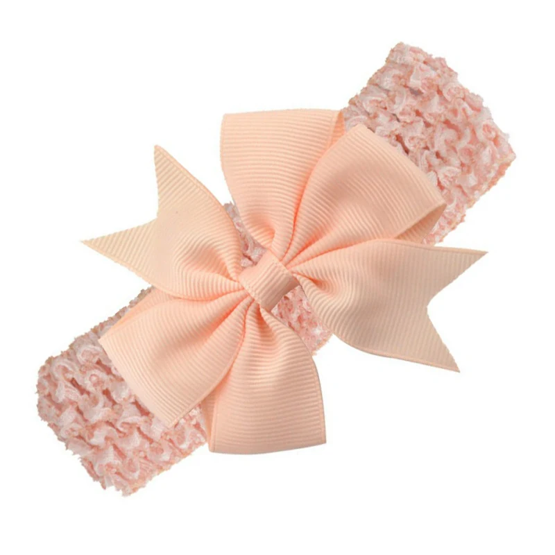 2 шт./лот лидер продаж однотонные головные уборы лента в рубчик с бантом и