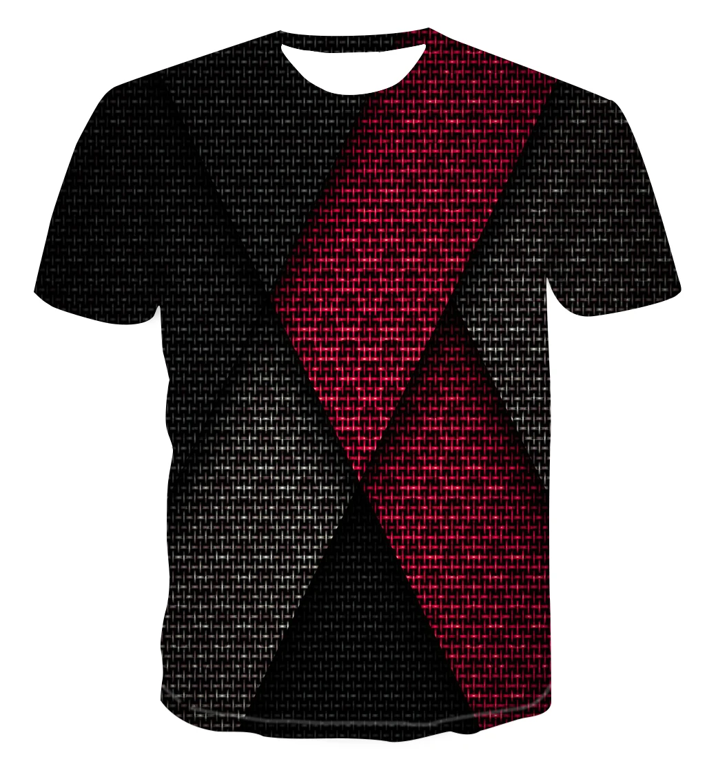 

Popular trendy T-shirt geometric square t-shirt men's simple letter 3D cool unique print men's top 100-6XL