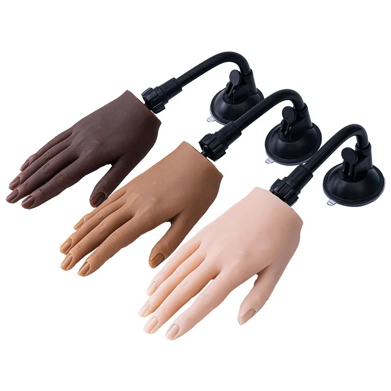 Silicone Practice Hand With Flexible Finger Adjustment Display With Holder Silicone Practice Hand Female Model Display