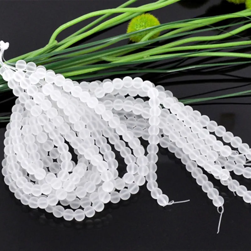 8 сезонов стеклянные бусины Круглые белые матовые Сделай Сам изготовление