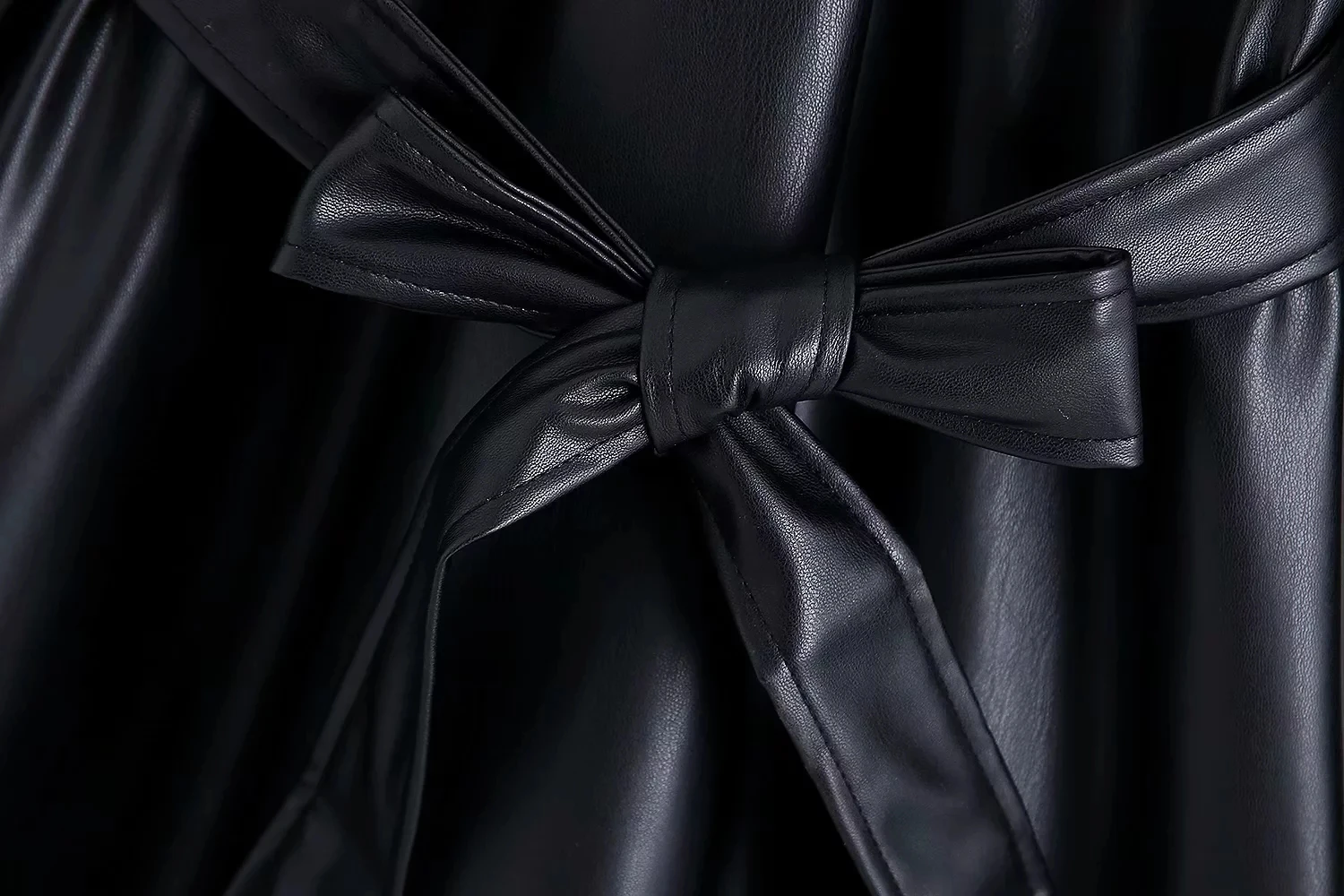 Женское зимнее платье рубашка из искусственной кожи с длинным рукавом