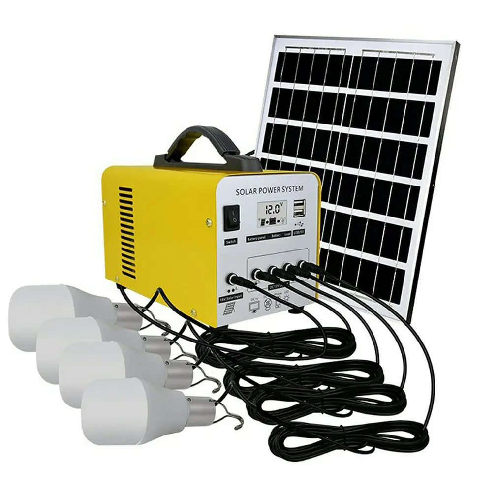 12V USB Solar Power Panel Solar Ladegerät mit Led-lampen Zu Hause System Generator Kit Indoor/Outdoor Beleuchtung Über entladung Schützen