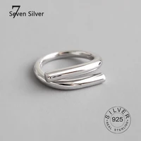 real 925 sterling silver finger rings for women iron stick shape trendy fine jewelry large adjustable antique rings anillos