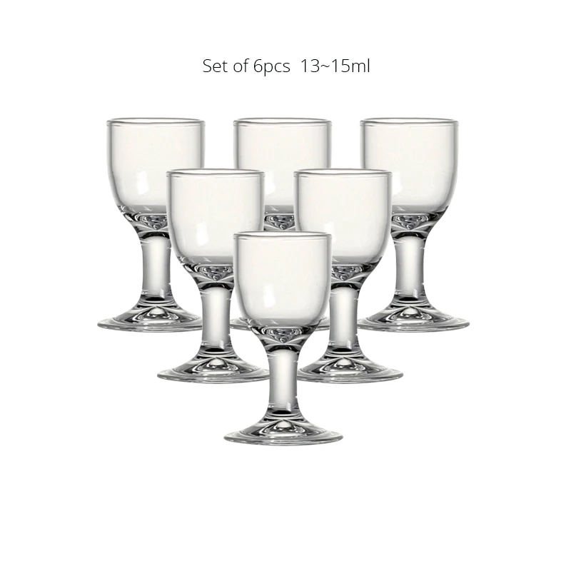 

Set of 6pcs 10/15ml Lead-free Handmade Blown Chinese Baijiu Glasses for Strong Spirit Vodka Shot Glass