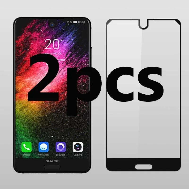 

2PCS Guard 9H HD FULL Tempered Glass Safety On The for Sharp Aquos S2 Protective Film Screen Protector cover for Sharp Aquos C10