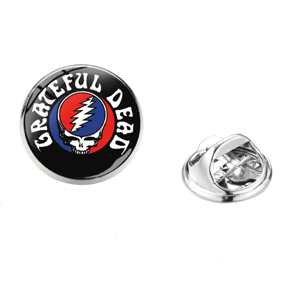 SIAN Rock Band Stainless Steel Brooches Hip-Hop Popular Grateful Dead Logo Glass Gem Collar Pin Trendy Gothic Jewelry Hot | Украшения и