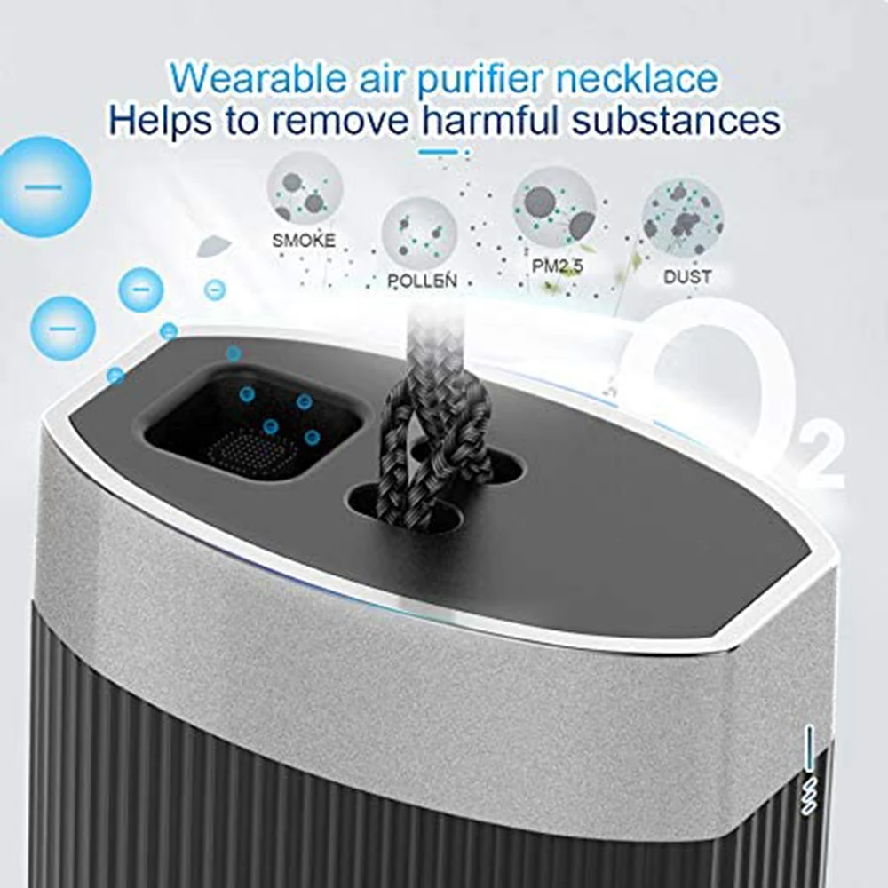 Wearable Air Purifier Necklace USB Cleaner Personal Negative Ion Generator Freshener | Бытовая техника