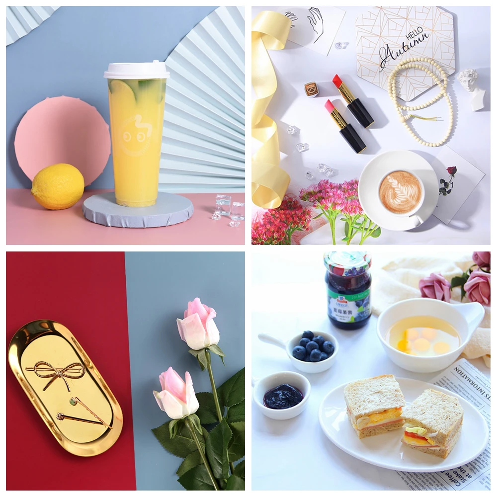 Photography Props Kit Background Cloth Paper Artificial Leaf Flower Mini Decorative for Studio Photo Desktop Shooting Accessory