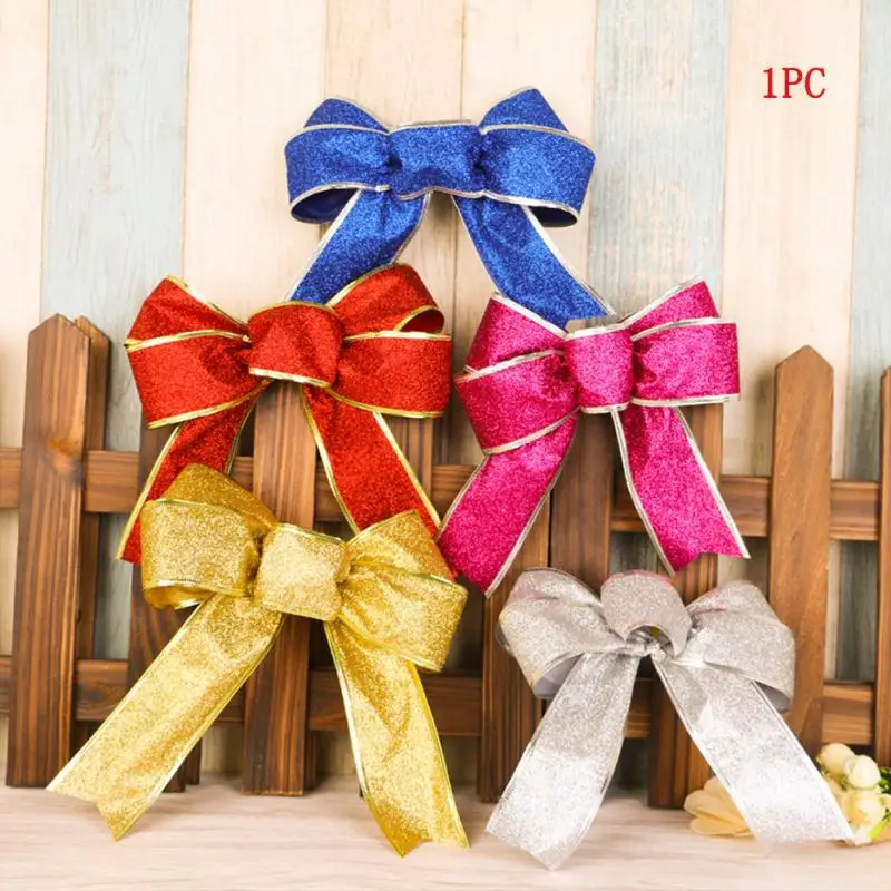 New Ribbon Christmas Decoration Bow pendant ornaments Santa Claus bell of Christmas tree Bows Christmas decorations trees