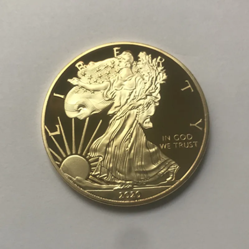 20 шт свободу 2020 значок статуя 24K покрыто настоящим золотом 40 мм животных ealge