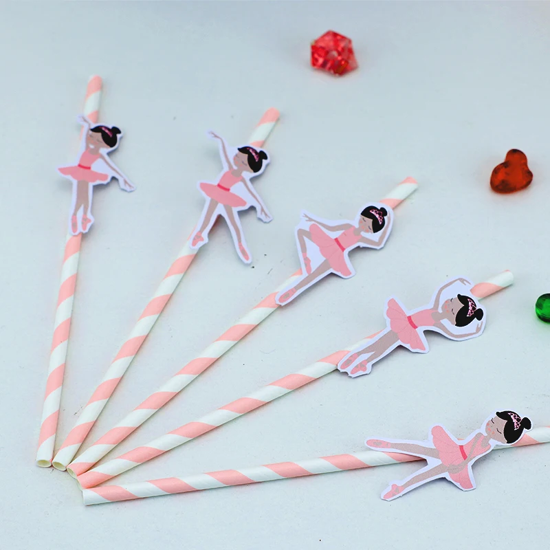 Ballerina Birthday Party candy Box Party Supplies Straws holiday theme Birthday Party Supplies Decoration Party One- time straws