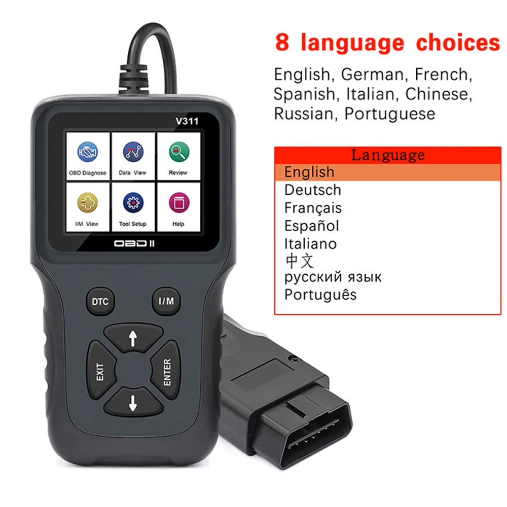 V311 полный OBD2 сканер OBD 2 считыватель кодов двигателя v311 диагностический