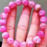 natural pink tourmaline quartz bracelet 10mm clear round beads women men fashion best stone rare aaaaa