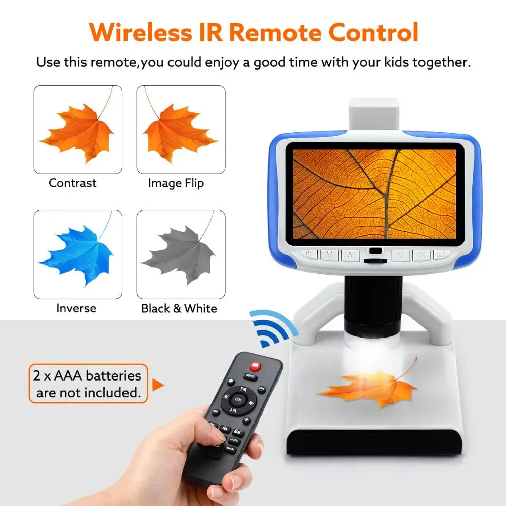 Цифровой микроскоп с 5-дюймовым ЖК-дисплеем 1080P видеозапись 200X Увеличение