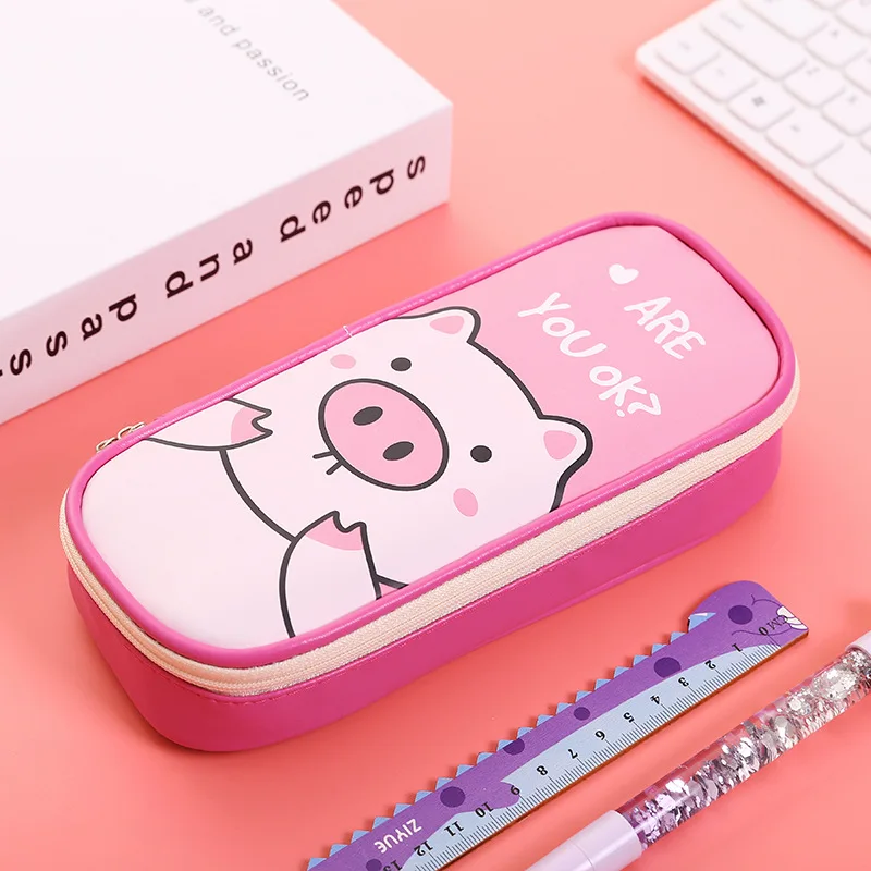 Милый школьный чехол для карандашей девочек мальчиков кошек единорогов пенал из