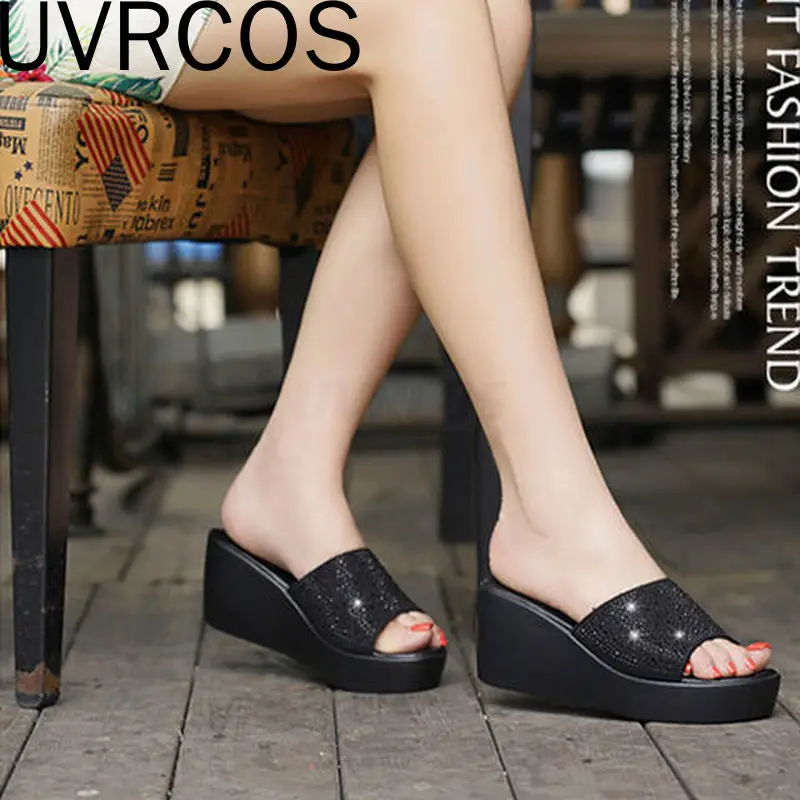 

Сланцы женские на платформе, однотонные повседневные шлепанцы на танкетке, открытый носок, летняя Уличная обувь, 2022