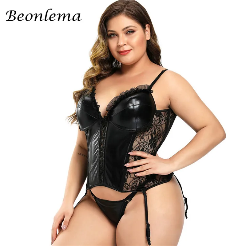 Beonlema готические сексуальные корсеты Черные бюстье женское нижнее белье корсет