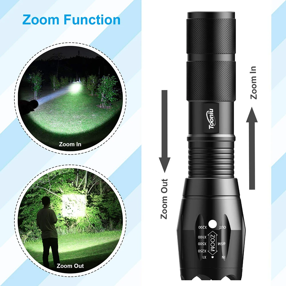 Большая Акция Ultra Bright CREE xm-l T6 светодиодный фонарик 5 режимов 4000 люмен Масштабируемые светодиодный фонарик 18650 Батарея+ Зарядное устройство+ клип