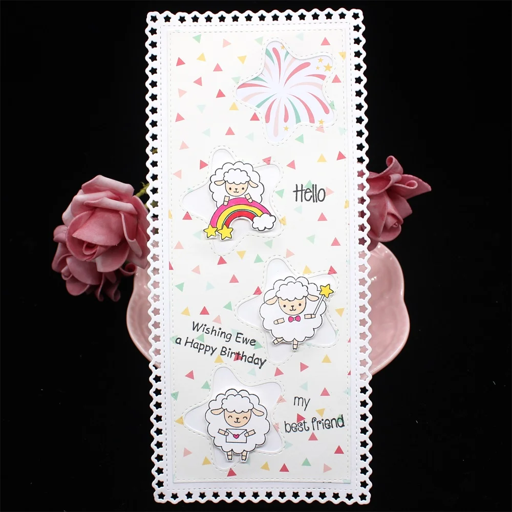 YPP CRAFT Star Border Slimline Dies Metal Cutting for Scrapbooking/photo album Decorative Embossing Paper Card | Дом и сад