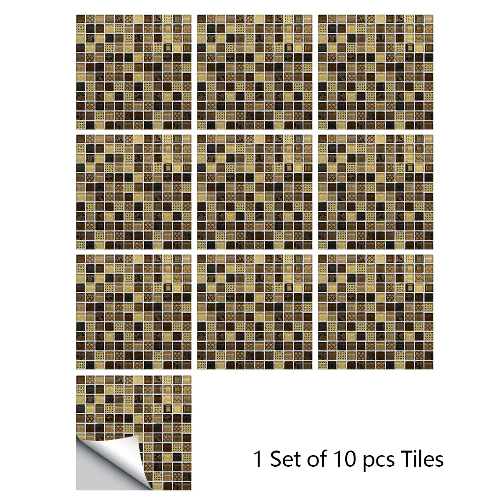 10pcs/set Marble Mosaic Hard Tiles Wall Stickers Kitchen Bathroom Floor Diagonal Home Decor Wallpaper Thicken Vinyl Art Murals | Дом и сад