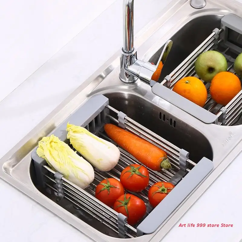 

Выдвижная сушилка для посуды из нержавеющей стали, телескопический сушильный инструмент для раковины