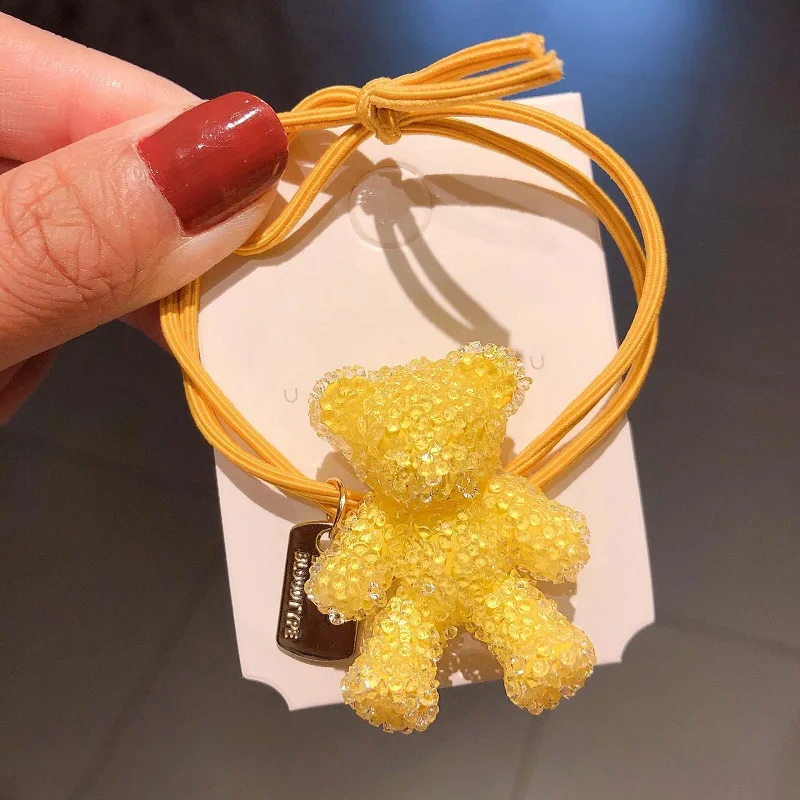 Новые резинки для волос в виде животных с бриллиантами полной серии в ярких цветах (Картун Бэр, Микки Маус) - Корейские аксессуары