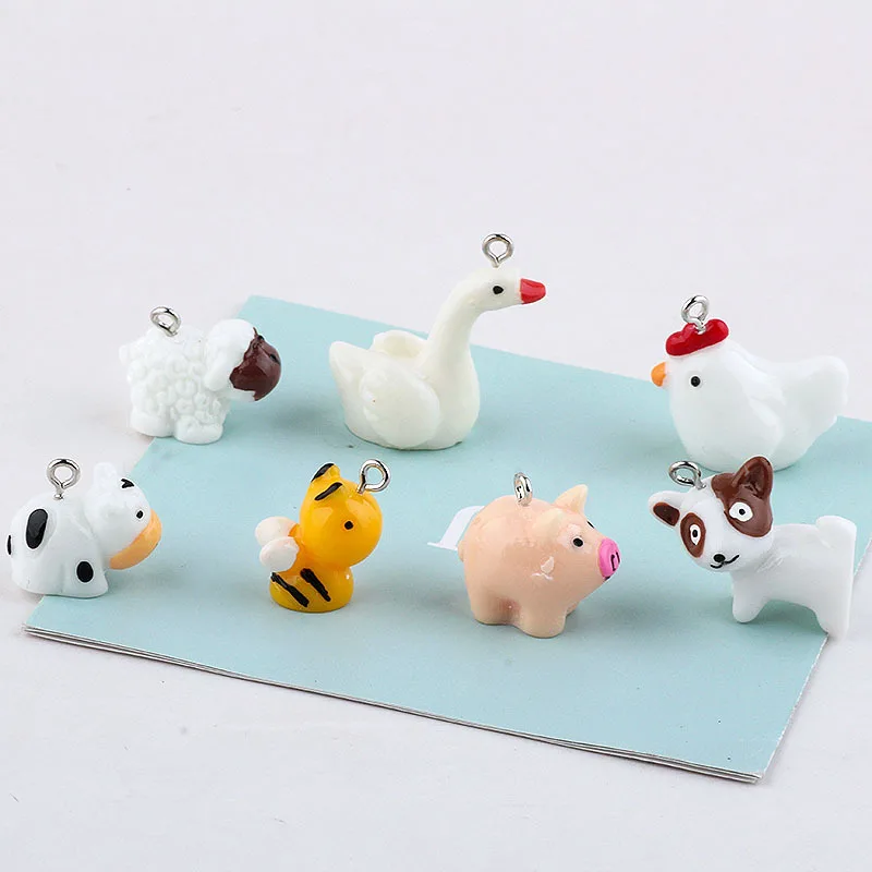 

Lizz Animal Family Bee Dog Cow Chicken Pig Resin Charms Pendant Earring DIY Fashion Jewelry Accessories SO CUTE