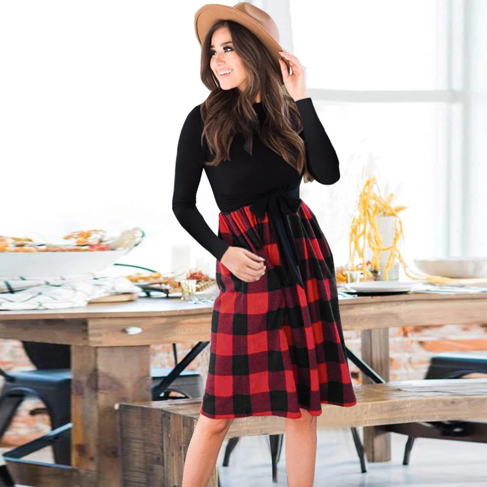

Leopard Long Sleeve Lace Up Ruffles Dress Autumn Winter Slim Patchwork Casual Office Lady Dresses T Shirt Sweater Midi Vestidos