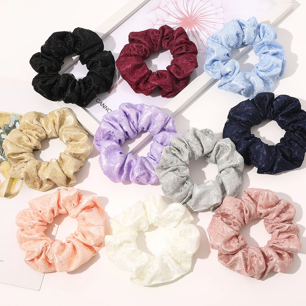

Embroidered Layered Lace Hair Tie Elastic Scrunchies Ponytail Holder Hair Rope Rings New Christmas Hair Accessories Wholesale
